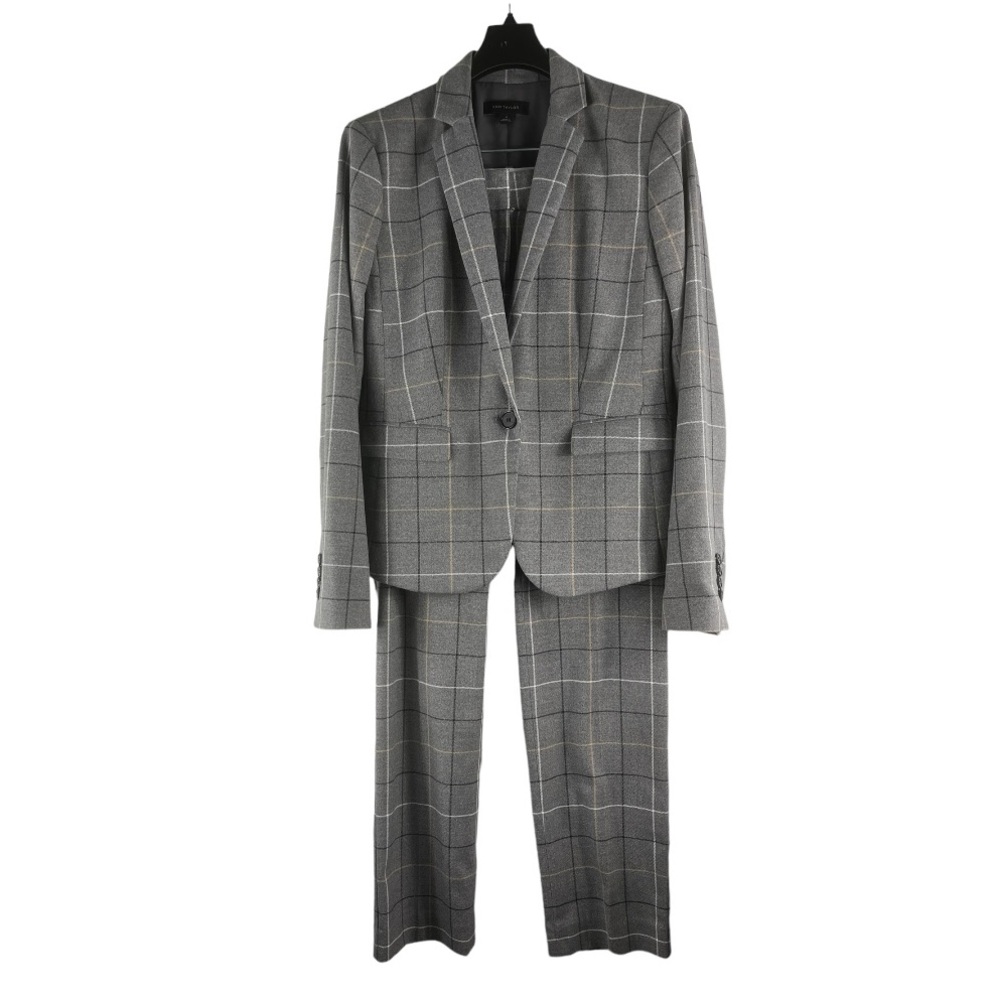 Ann Taylor Gray Plaid Blazer & Suit Jacket